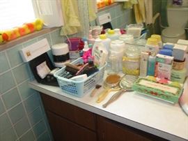 Vintage mirrors, brush, avon soaps