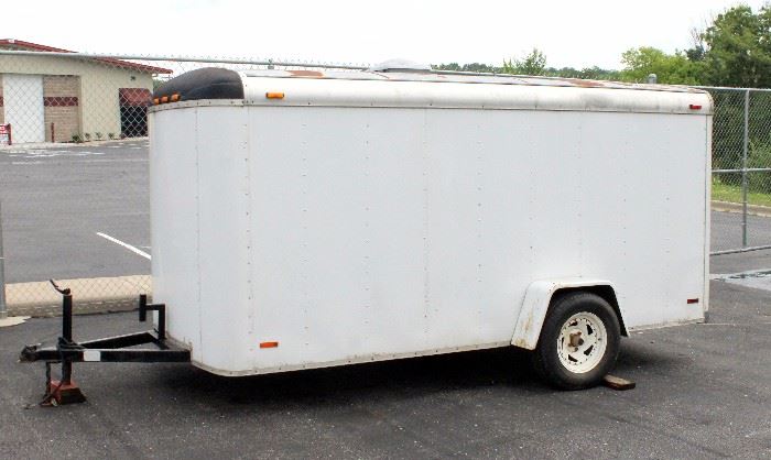 US Cargo Enclosed General Cargo Trailer With Drop Down Ramp and Side Door, VIN# 1PL500E11T1002554, KANSAS TRAILER