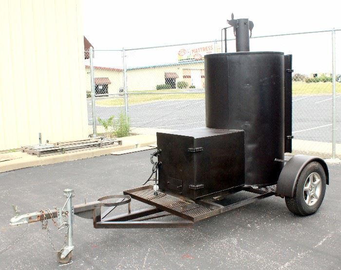KC BBQ Society Competition Barbecue BBQ Pit Smoker Trailer, 4 Category Award Winner, Has Fed up to 400 People, Trailer Measures 12'L x 6'W