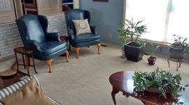 blue wingbacks coffee