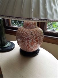 Many lamps including Chinese porcelain