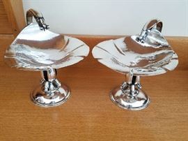 Carl Poul Peterson. Pair of Compotes. Sterling Silver 
