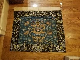 Chinese Robe Fragment, Antique Embroidery