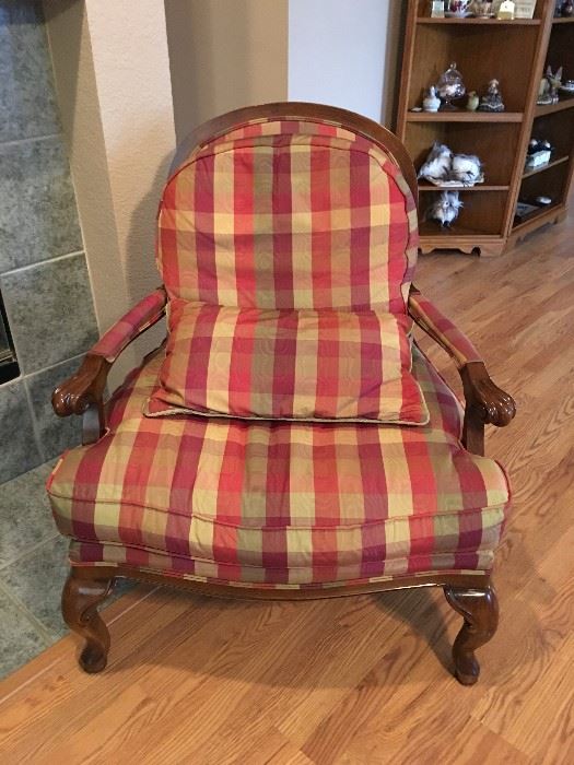 Silk Upholstered French Provincial Chair