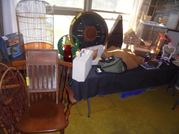 Windsor chair, large birdcages and more