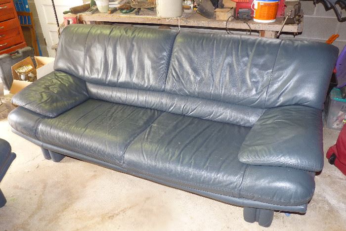 Leather sofa with love seat.
