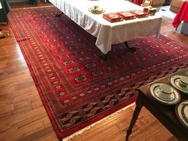 Area Rug - Red/Black/White - Handtied Wool - 10.5' x 15'