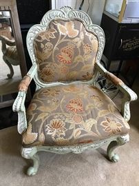 Highland House Distressed Upholstered Arm Chair - 1 of 2