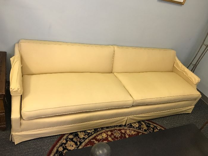Mid-Century Yellow Upholstered Sofa