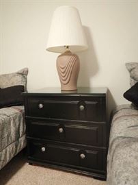 Night Stand / End Table, Ceramic Lamp