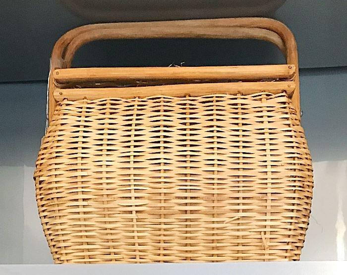 Woven Wicker Handled Basket