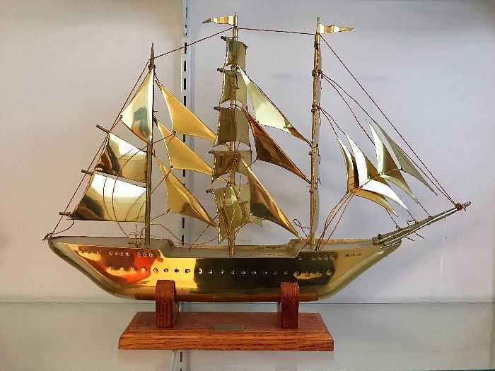 Brass Schooner Boat / Ship