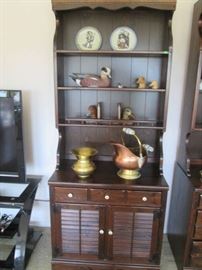 2-Ethan Allen Tall Bookcases with closed storage cabinets, ageless and functional