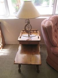 Vintage End Table and a Kokopelli Lamp