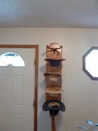 Cowboy hats and hat rack