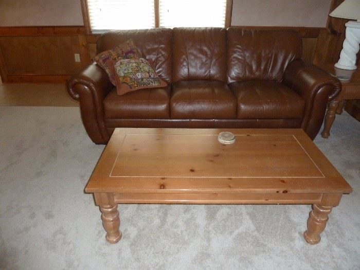 Leather sofa / coffee table