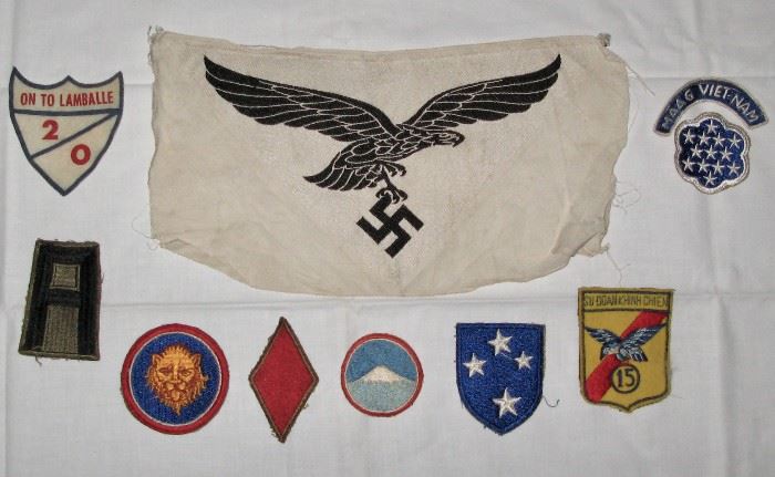 Piece of a rare Luftwaffe German sports shirt (top center)
