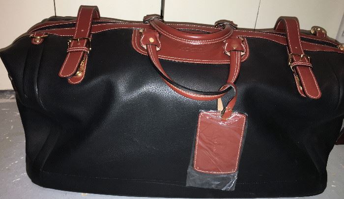 NEVER USED SAMSONITE ALL LEATHER CARRY ON BAG