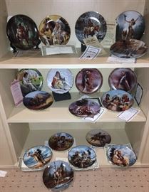 COLLECTION OF 'MYSTIC WARRIORS' NATIVE AMERICAN INDIAN PLATES BY CHUCH REN AND