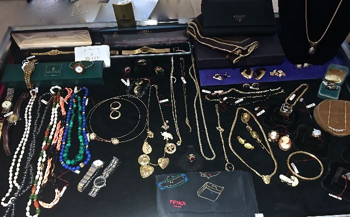 14K & 18K GOLD JEWELRY AND WATCHES, GUCCI AND PRADA ACCESSORIES