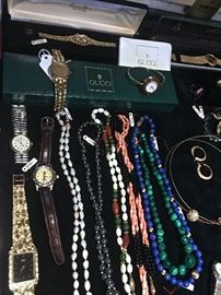 GUCCI WATCHES, GOLD NUGGET WATCH WITH SEIKO MOVEMENT, SEMI-PRECIOUS PIECES