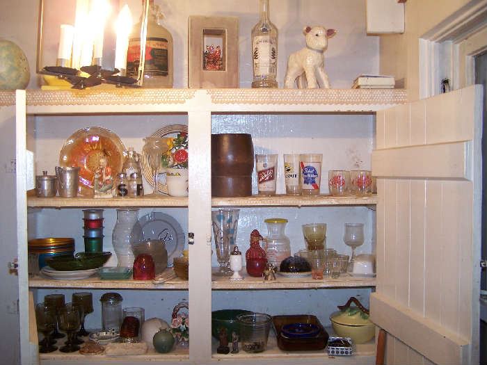 SHELVES OF COLLECTIBLES