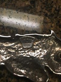 solid sterling J.B. hill wild horses belt buckle -as new