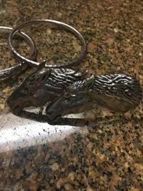 front side j b hill -signed solid sterling horses belt buckle