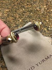 david yurman vintage double cable garnet cuff