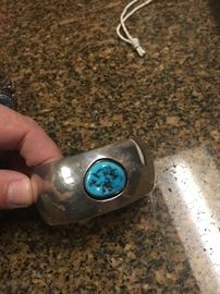 signed turquoise sterling cuff
