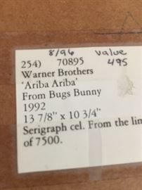 no worries this warners cel art is not even close to being priced at this value - we want to sell it !!!