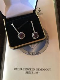 Beautiful Diamond and Amethyst Earrings