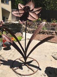 One of a kind iron garden sculpture 5 feet high!