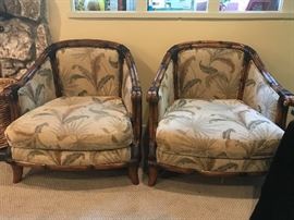 Two chairs have a matching sofa