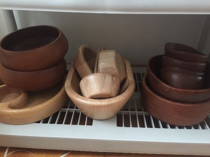Wooden serving pieces/salad bowls