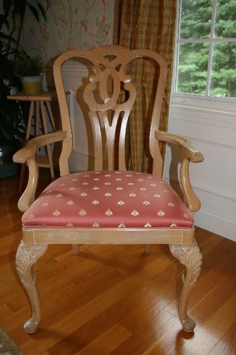 One of the six accompanying chairs of the set