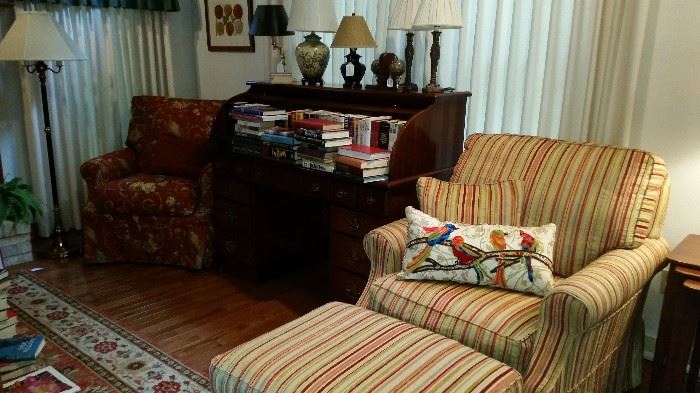 Wesley hall easy chair with matching ottoman