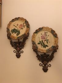 Decorative plates with plate holders. 