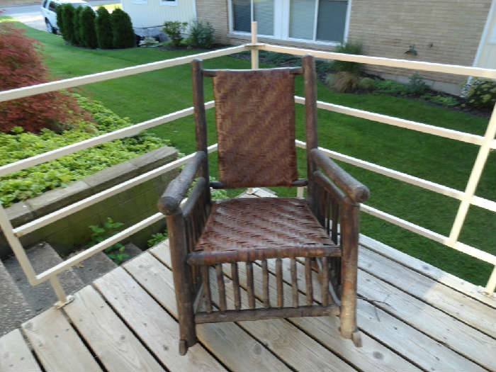 Antique Hickory rocking chair.  Very heavy and sturdy!