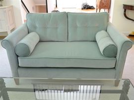 Custom velvet loveseat