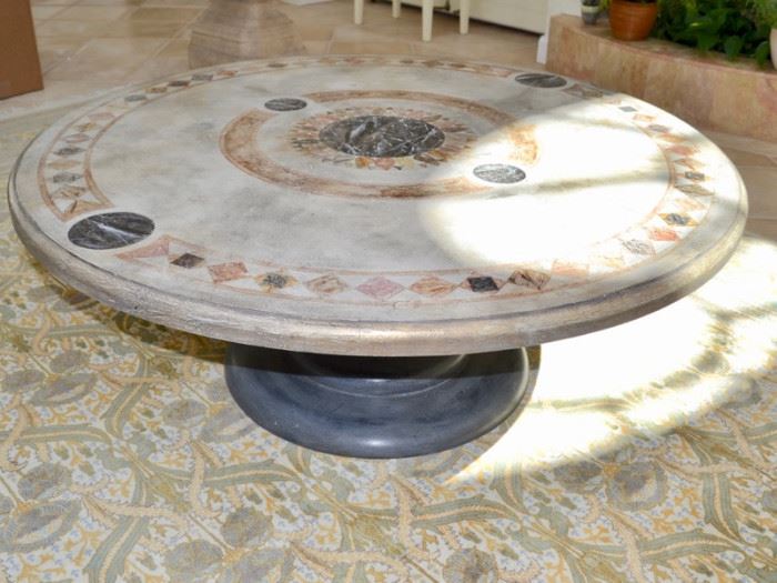 Painted stone table