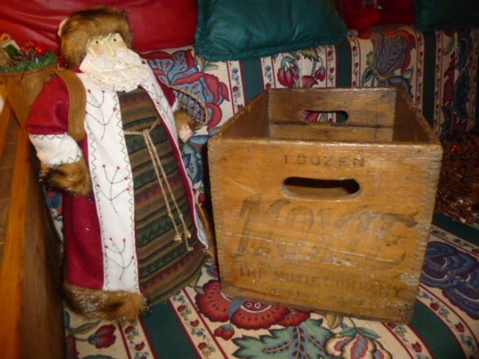 Several old wood boxes & crates
