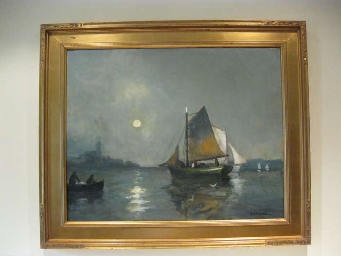 Wm. McLane, sailboats by moonlight