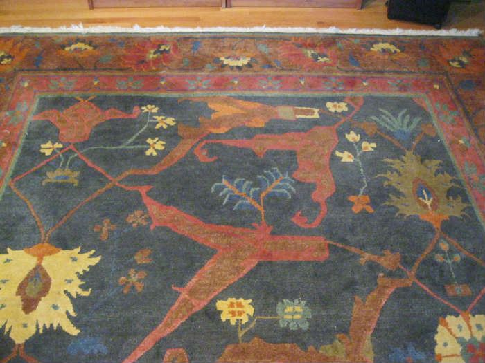 11.3 x 8.8 oriental rug (blue/rose/copper)