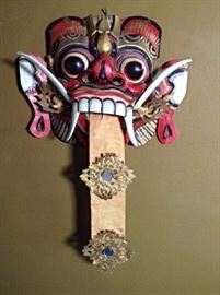Painted mask or wall hanging