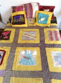Patchwork quilt and other linens