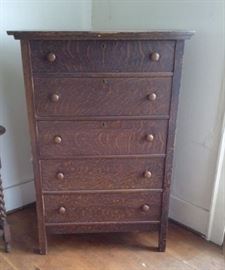 Oak five drawer dresser