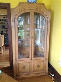 Glass and wood display cabinet