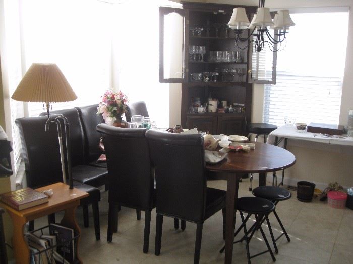 Very nice black side chairs/table/corner cabinet etc