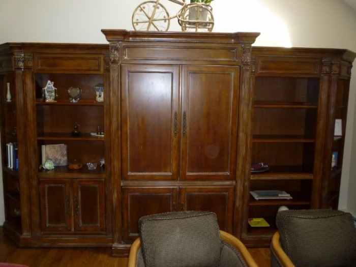 Entertainment Center with Decorative Items